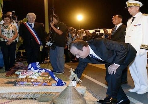 François Hollande lors de sa visite en Calédonie